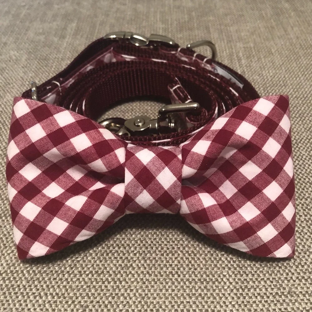 CREWlala Bow Tie Collar & Leash Size M